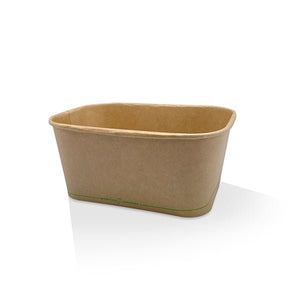 PLA Coated Kraft Rectangular Container 1000ml 300pc/ctn - Packware