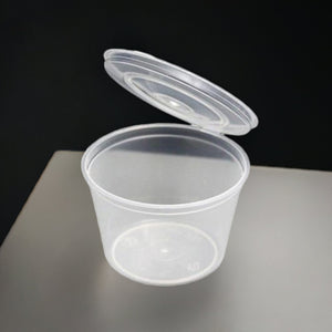 Plastic Sauce Containers With Hinged Lid Natural 100ml - Packware