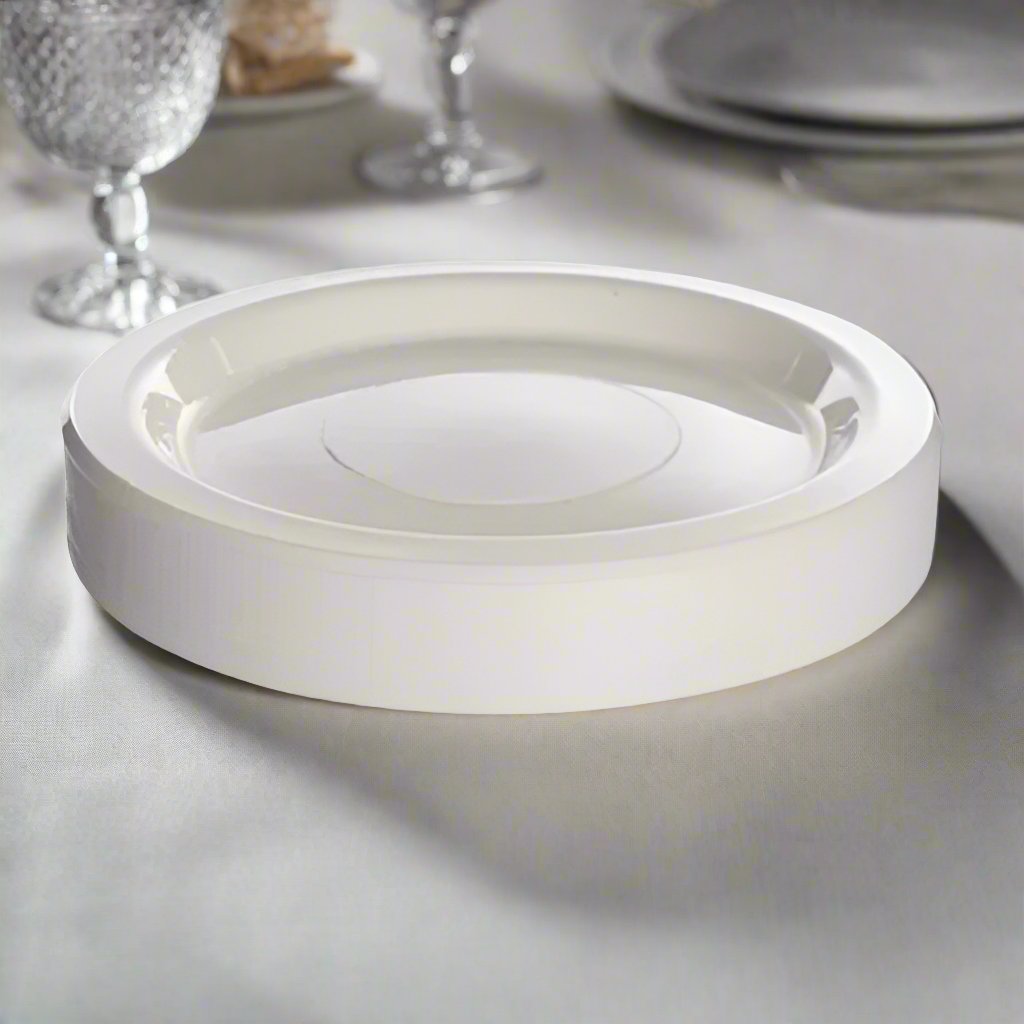 Premium White Dinner Plates Heavy Duty Reusable Plastic 10