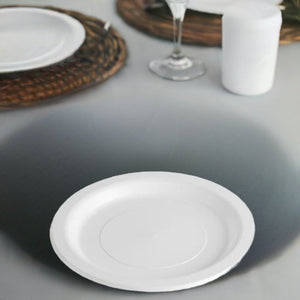 Premium White Dinner Plates - Heavy Duty Reusable Plastic - 9"/230mm - Carton of 500 (50 Plates per Pack) - Packware