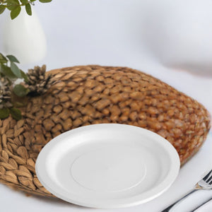 Premium White Dinner Plates - Heavy Duty Reusable Plastic - 9"/230mm - Carton of 500 (50 Plates per Pack) - Packware