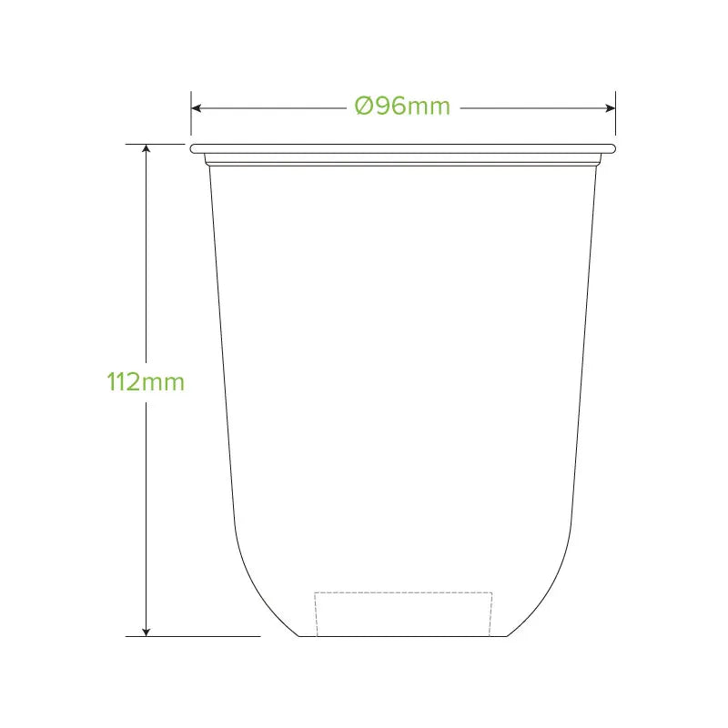 500ml U-Shape Clear Tumbler BioCup | CTN 1000