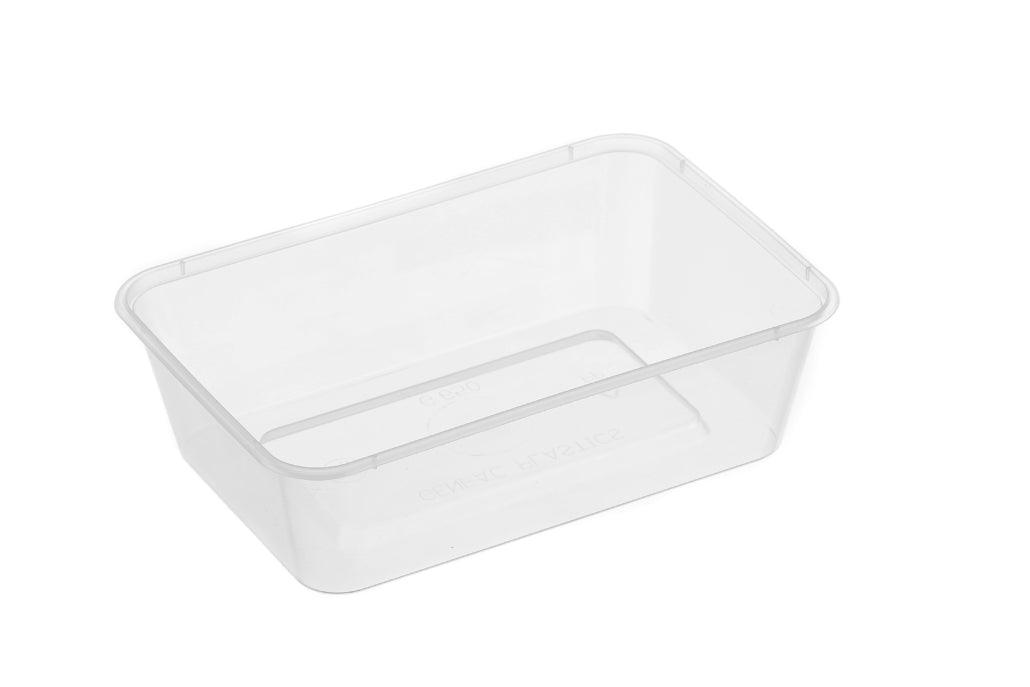 Rectangle Plastic Storage Containers Natural 650ml GENFAC - Packware