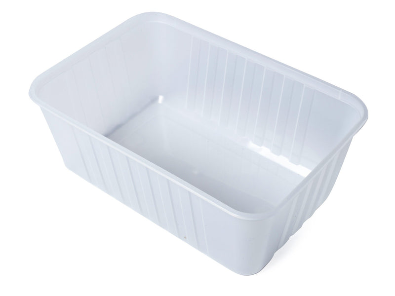 Ribbed Rectangle Plastic Containers Natural 1000ml - GENFAC | BPA-Free ...