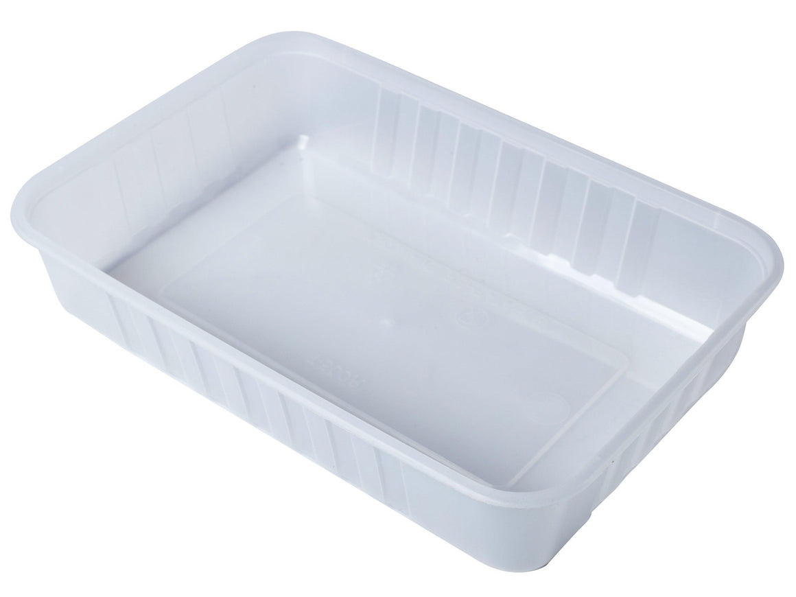 Ribbed Rectangle Plastic Containers Natural 500ml GENFAC - Packware