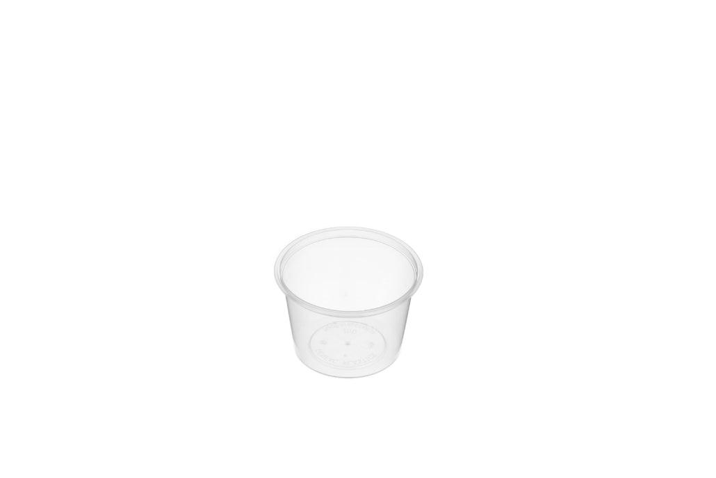 Round Plastic Takeaway Containers Natural 100ml Genafc - Packware