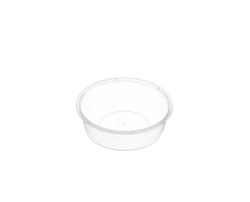 Round Plastic Takeaway Containers Natural 220ml - 1000 PCS GENFAC - Packware