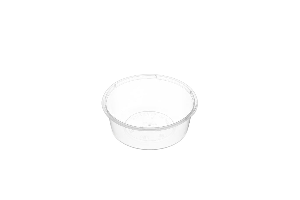 Round Plastic Takeaway Containers Natural 280ml - 500PCS GENFAC - Packware