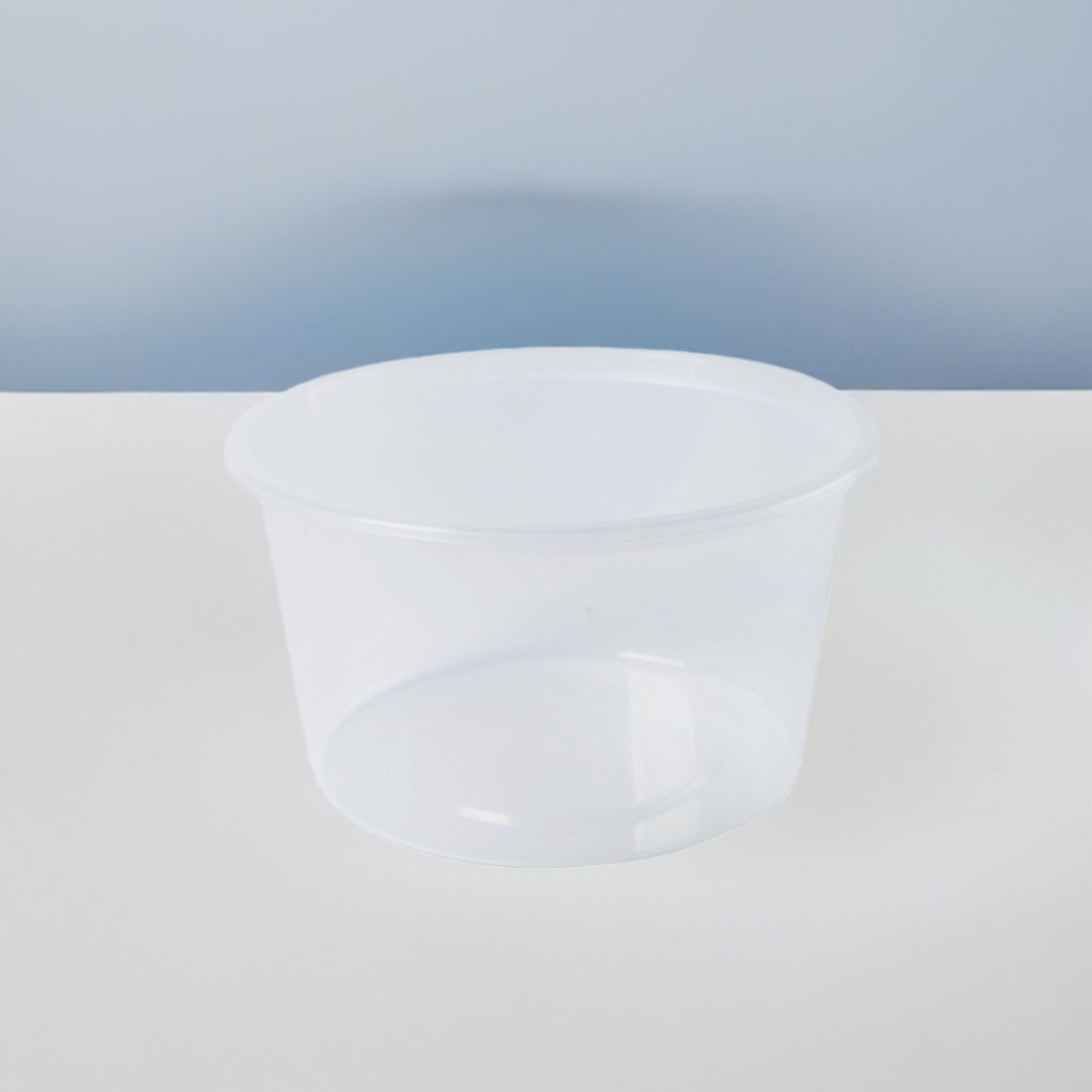Round Plastic Takeaway Containers Natural 500ml - 500PCS GENFAC - Packware