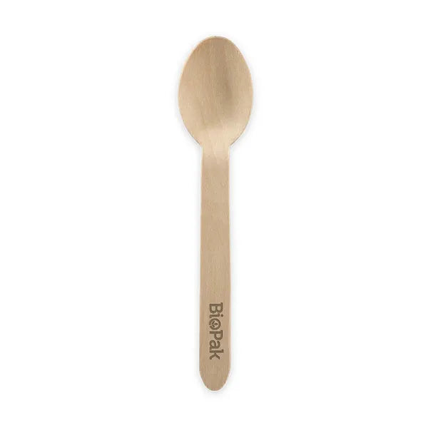 10 Pack - 16cm Wooden Spoon In Paper Sleeves