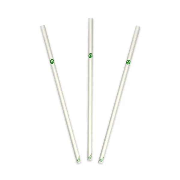 40 Pack - 6mm White Regular BioStraw