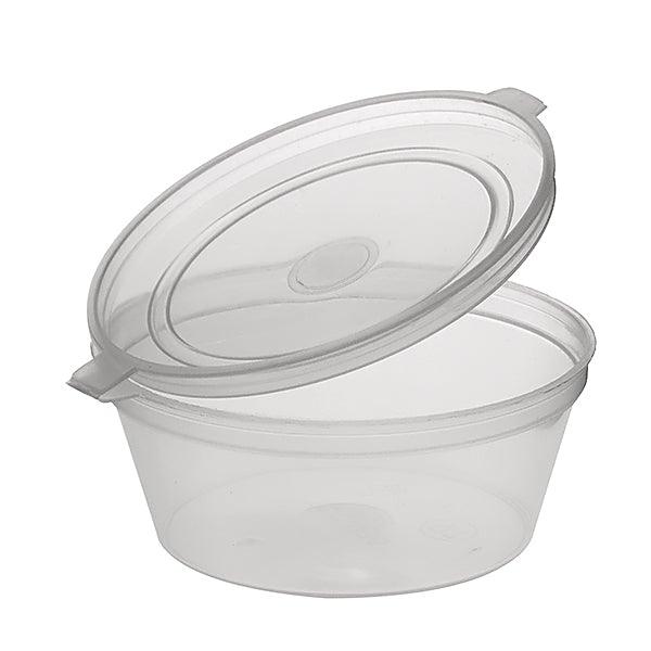 Sauce Plastic Containers With Hinged Lid Natural 70ml - Packware