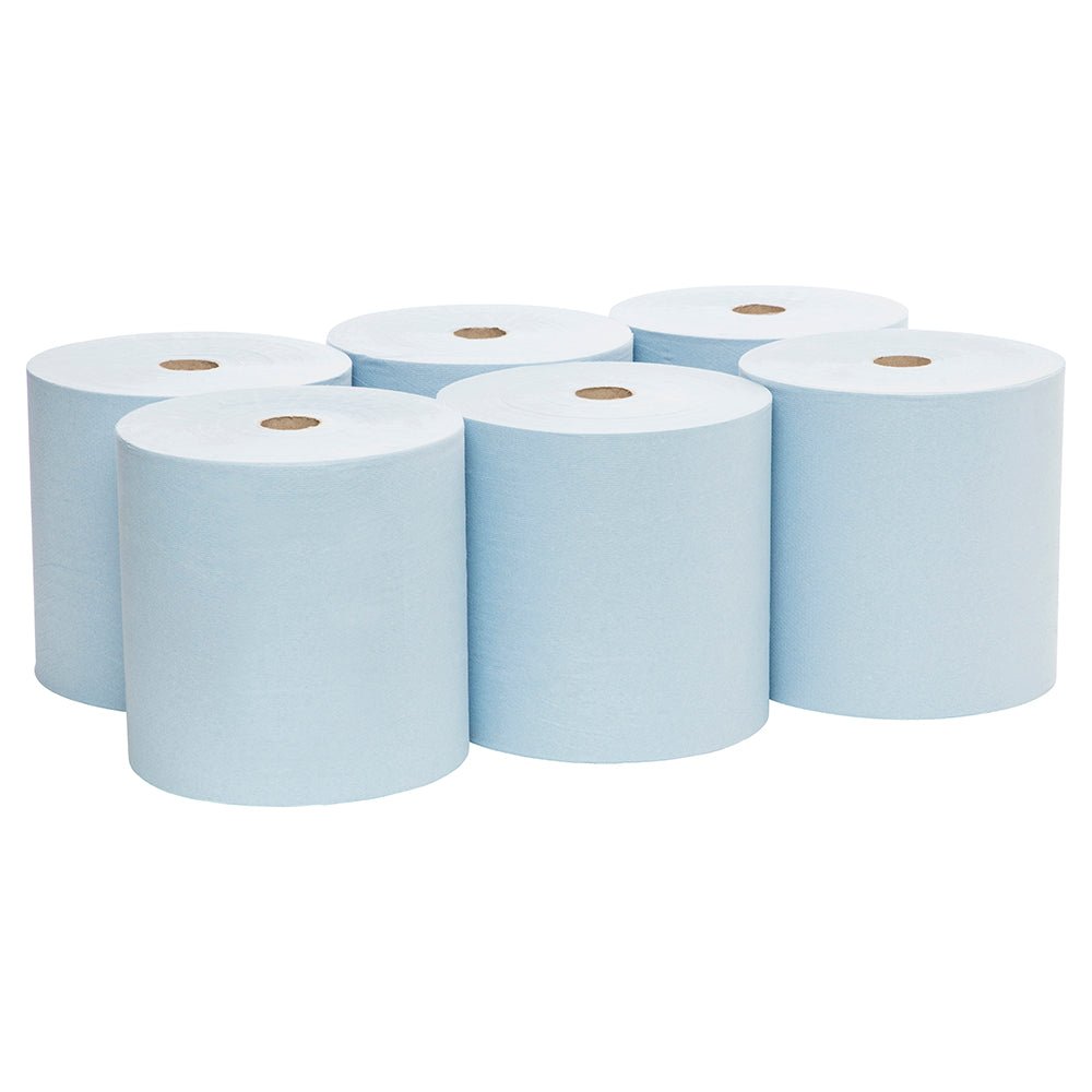 SCOTT® Blue Hard Roll Towel (6668), Paper Towel Roll, 6 Rolls / Case, 305m / Roll (1,830m) - Packware