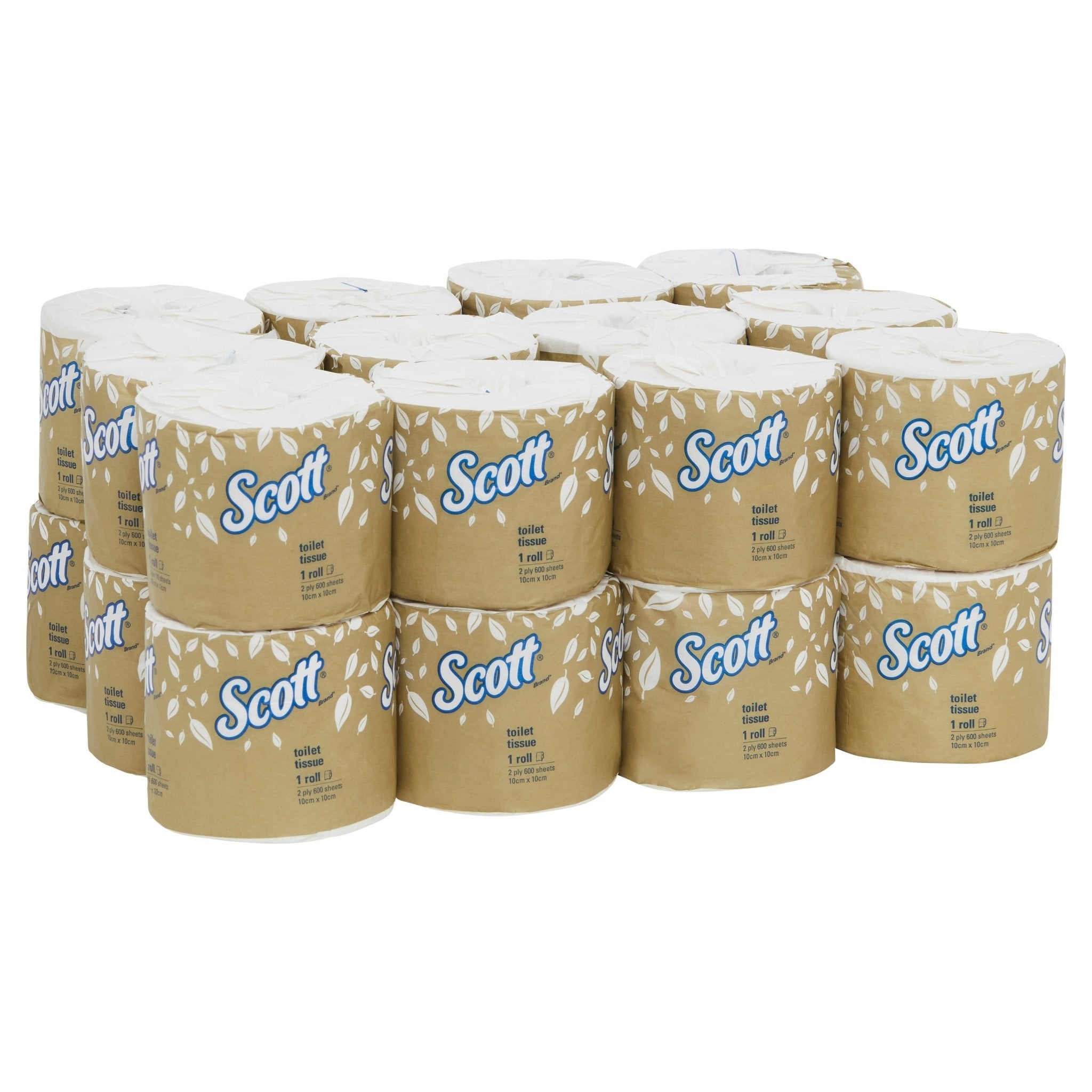 SCOTT® Toilet Tissue (5742), 2 - Ply Toilet Roll, White, 24 Rolls / Case, 600 Sheets / Roll (14,400 Sheets) - Packware
