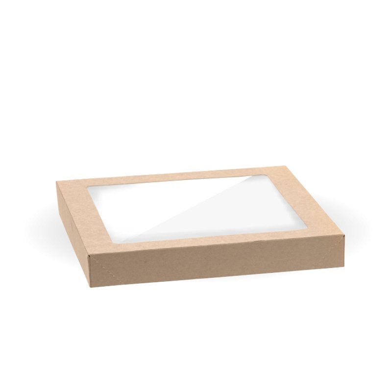 Small BioBoard Catering Tray PLA Window Lids - Packware