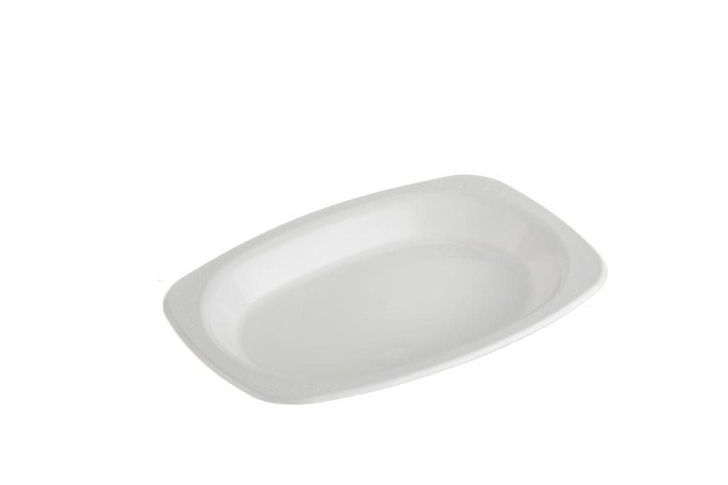 Small Oval Plates Heavy Duty White 160mm x 230mm - Packware