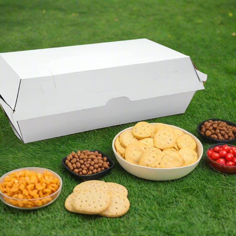 Solid Color Snack Box Snack Box - Large / White Corrugated / Plain 200pc/ctn - Packware