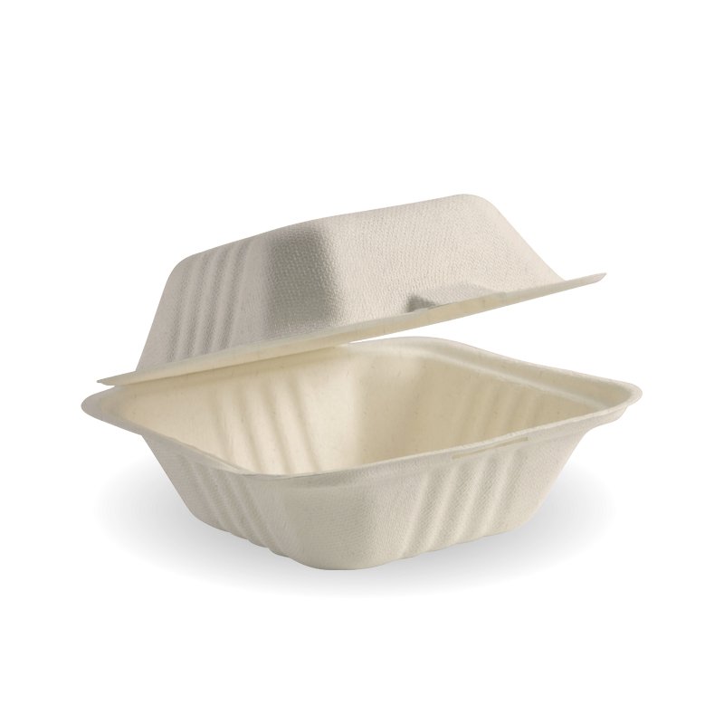 Sugarcane Clamshell Containers - Eco - Friendly 6x6x3cm (500 - Pack) - Packware