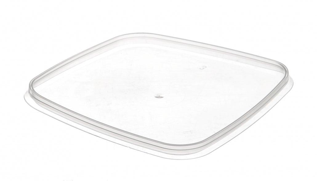 Tamper Evident Plastic Containers Lid Square 128mm GENFAC - Packware