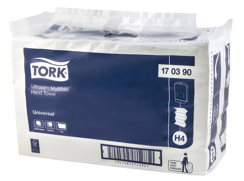 Tork Ultraslim Multifold Hand Towel 1ply Universal H4 180s x 20 - Packware