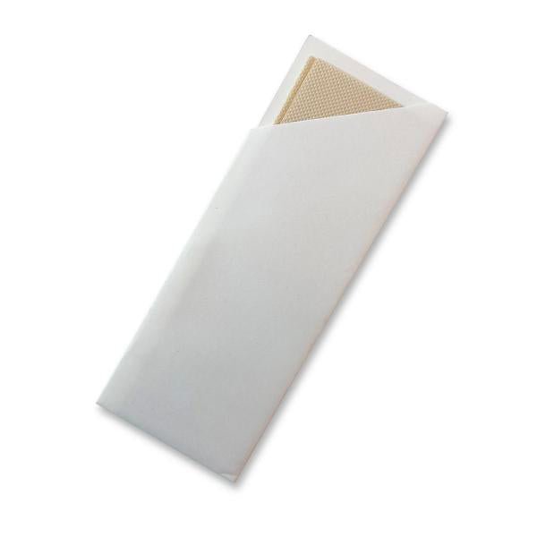 White Cutlery Pouch with Bamboo Napkin - 1000pc/ctn | Convenient, Hygienic - Packware