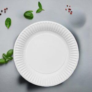 White Paper Plates 9 - Inch/225mm - Carton of 500 - Packware - Packware