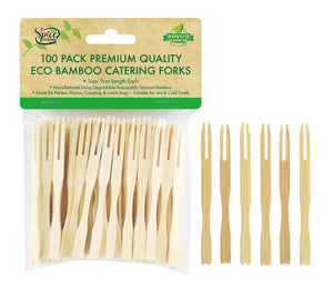 Bamboo Mini Cocktail Tasting Forks Fruit Food Picks Party Supplies - Packware