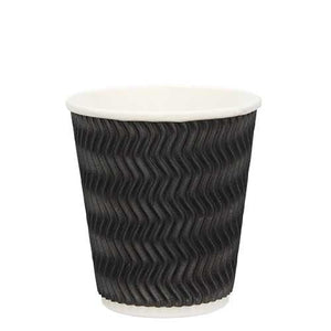 Ripple Wall Coffee Cups-Black-12oz/355ml - Packware