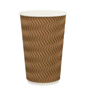 Ripple Wall Coffee Cups-Brown-16oz/473ml