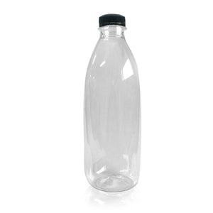 Plastic milk bottles with lids