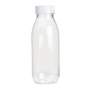 300ml Round Bottles Clear PET Plastic With Lids 38mm Tamper Evident - Packware