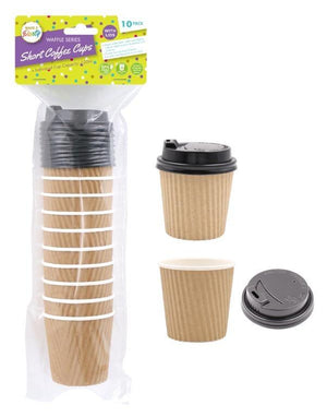 Ripple wall Coffee Cups Brown Lids-4oz/118ml - Packware