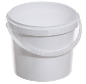 Tamper Evident Plastic Honey Bucket White 1200ml (140mm Brim)