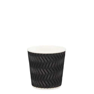 Ripple Wall Coffee Cups Black-4oz/118ml - Packware