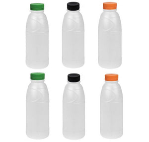 500ml Round Bottle HDPE Plastic Natural with 38mm Tamper Evident Lids - Packware