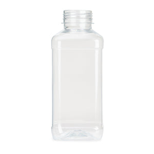 500ml Square Bottles Clear PET Plastic With Tamper Evident Lids - Packware