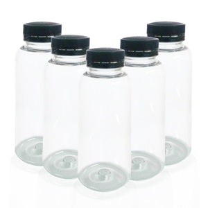350ml Round Bottle Clear PET Plastic With 38mm Lids Tamper Evident - Packware