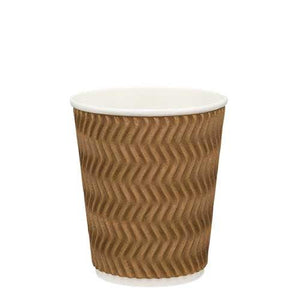 Ripple Wall Coffee Cups-Brown-8oz/237ml - Packware