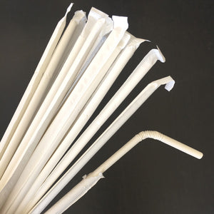 Paper Straws Flexi White Individually Wrapped