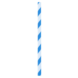 Cocktail Paper Straw Blue Stripes on White - 2500 per Carton (250 per Inner Box)