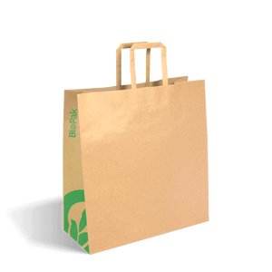 Medium Flat Handle (320x340x140mm) Kraft Paper Bags