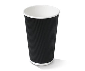 16oz Corrugated Cup/Black