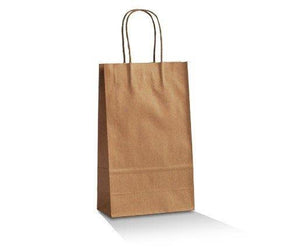 Brown Kraft Bag - With handle Small 265x160x80 mm - Packware