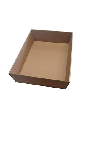 Brown Catering Tray - Medium 380X275X80 mm WITH CLEAR LID included - Packware