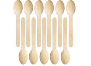 Wooden Teaspoons Disposable 100% All-Natural, Eco-Friendly,