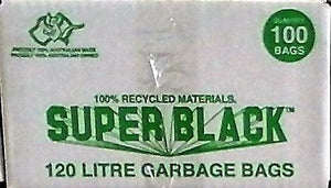 Garbage Bags-"Super Black"-120 Ltr-100 Pieces - Packware