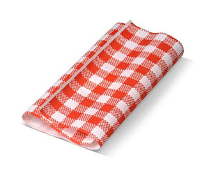 Greaseproof Paper Gingham Red 190 x 300mm - 200 Sheets/Ream | Packware