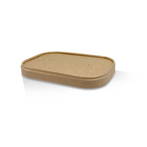 PLA Coated Kraft Rectangular Container Lid - Fit 500-1000ml