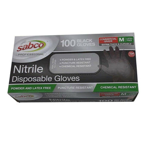 Sabco Nitrile Gloves BLACK Medium - Packware