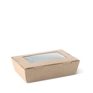 Medium Window Brown Lunch Box - 180 x 120 x 50mm - Packware